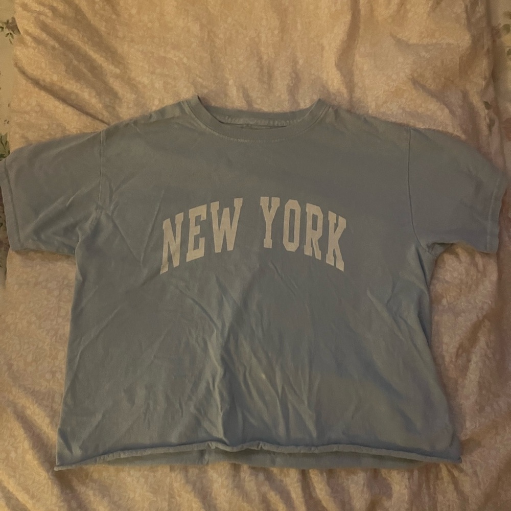 brandy mellville baby blue new york tee